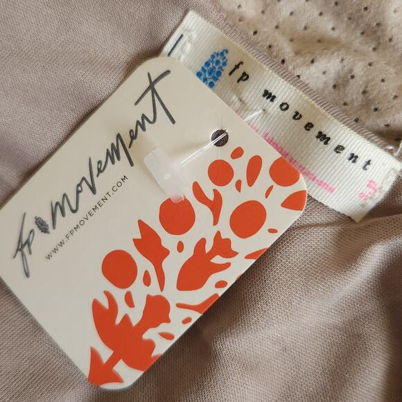 FREE PEOPLE Movement perforated drawstring waist faux suede mini dress Sz S NEW - Picture 5 of 7